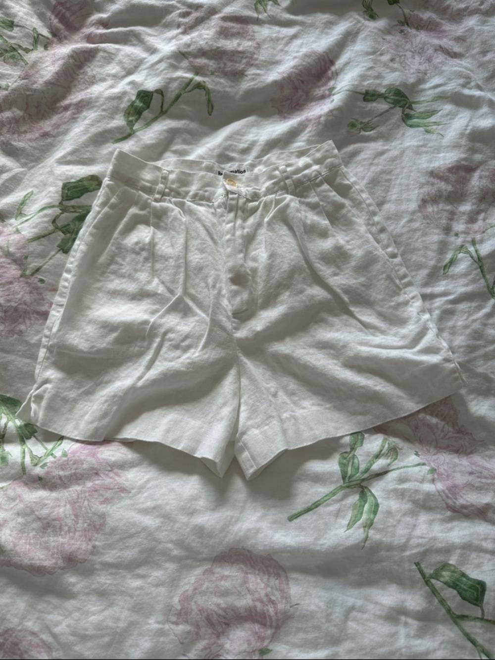 Reformation mason linen shorts